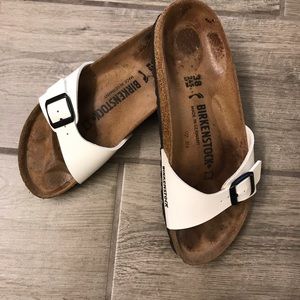 BIRKENSTOCK White Patent Madrid Size 38, 7-71/2